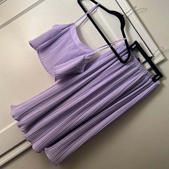 SHEIN Dresses & Skirts - Lilac pleated crop top and midi skirt